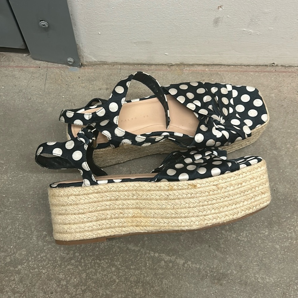Zara polka dot‎ platform espadrilles